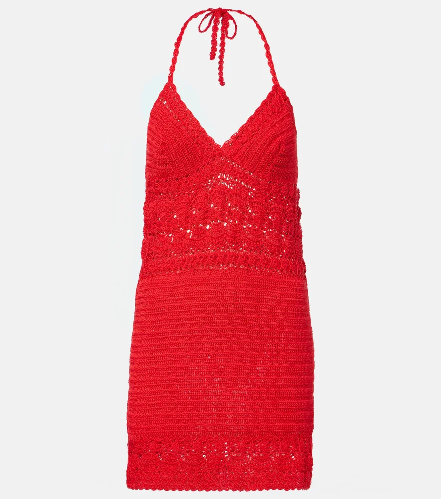 Filigree crochet cotton minidress