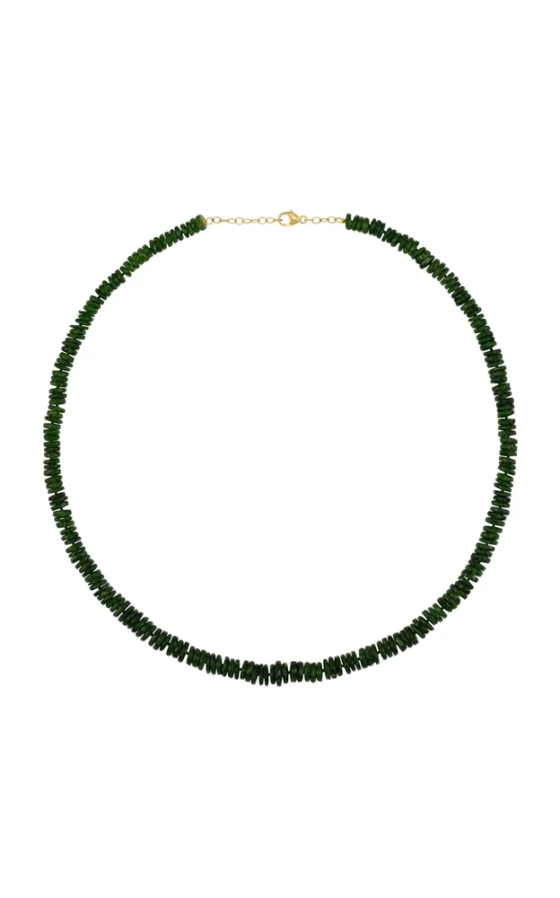 14K Yellow Gold Chrome Diopside Necklace