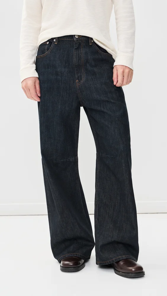 Wide Leg Ring Denim Jeans