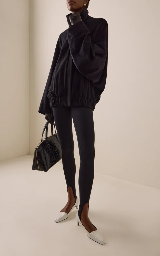 Batwing Wool-Cashmere Bomber Jacket