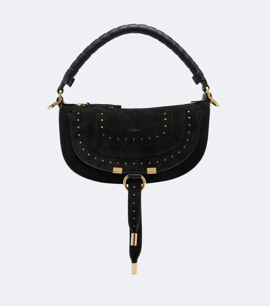 Marcie Small studded suede shoulder bag