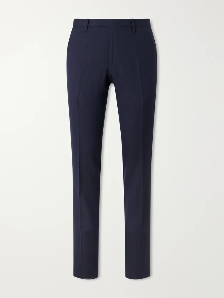 Straight-Leg Wool, Silk and Linen-Blend Trousers