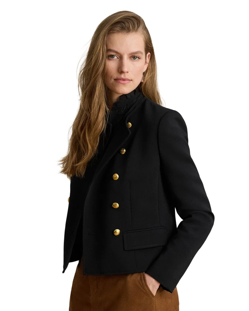 Double Breasted Sablé Crepe Jacket