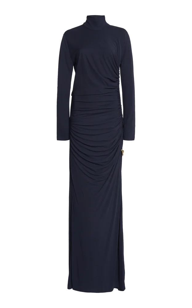 Knot-Detailed Crepe-Jersey Maxi Dress
