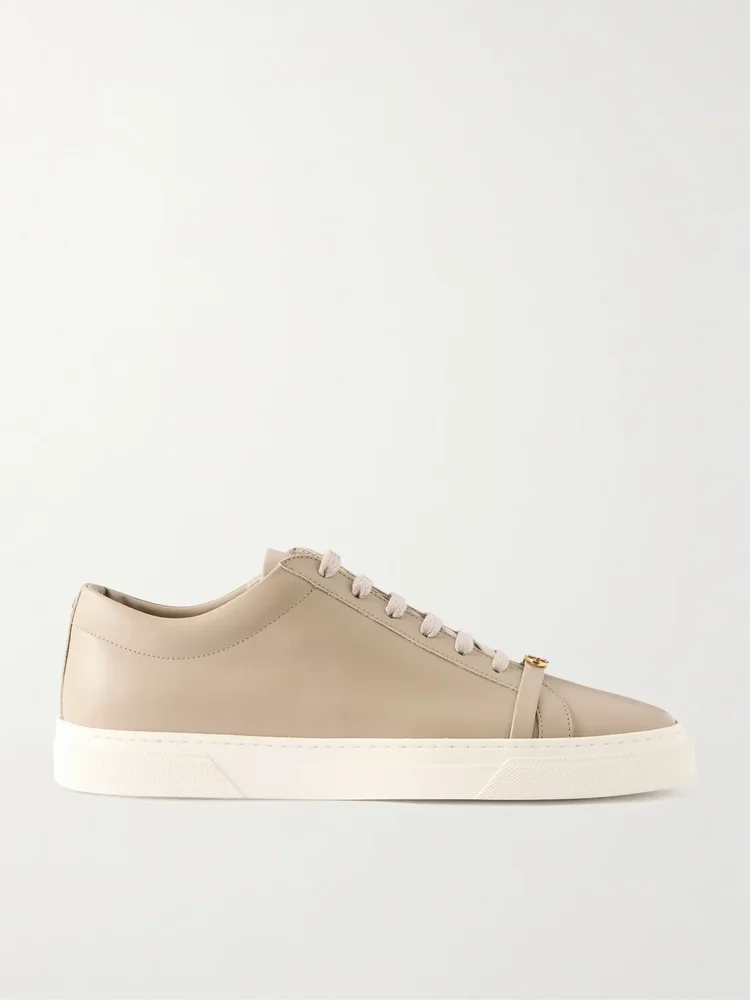 Embellished leather sneakers