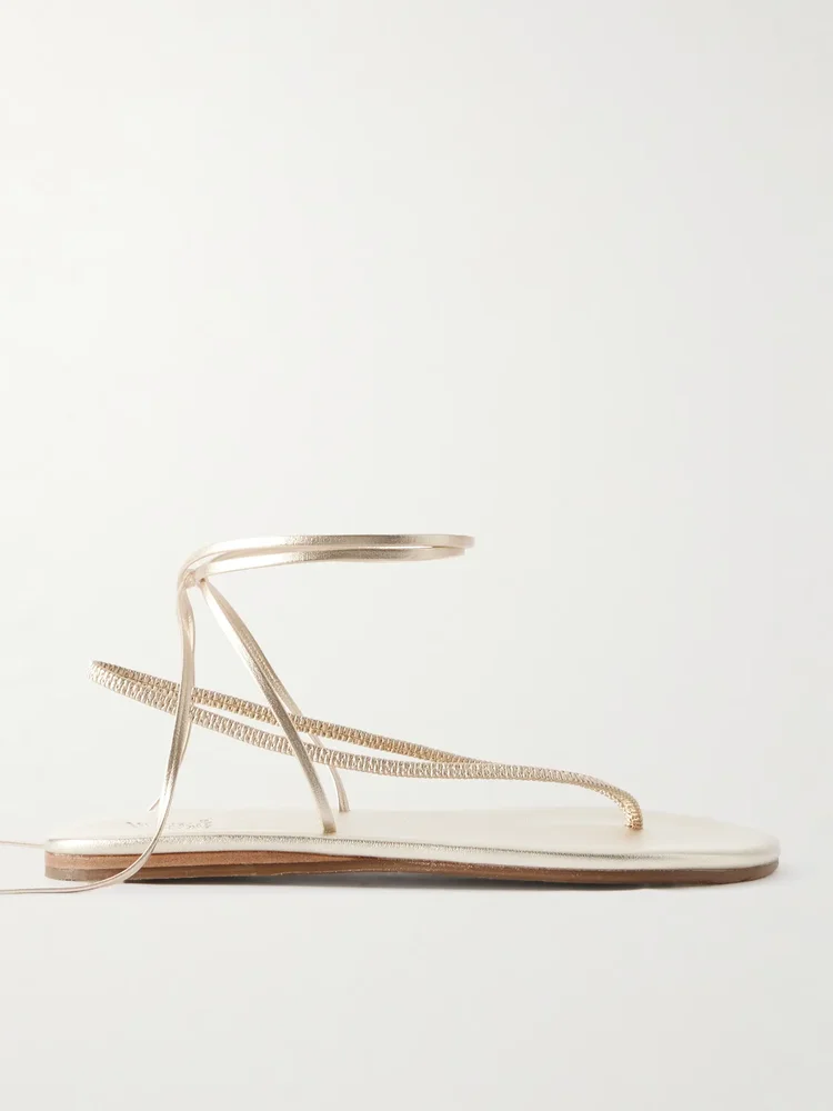 Ancient Greek Sandals Sfendoni metallic sandals