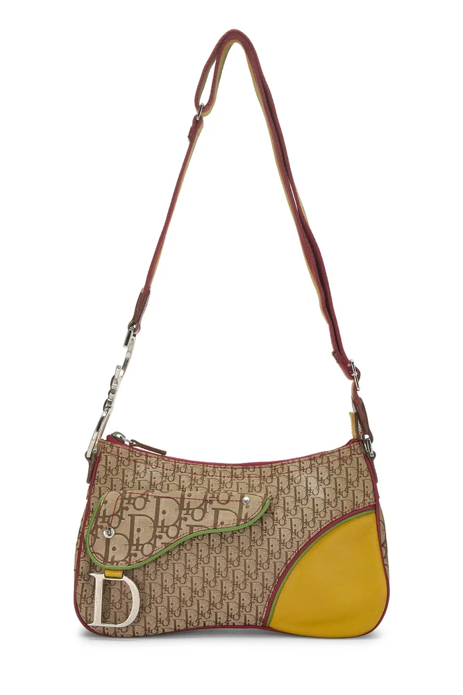 Beige Trotter Canvas Rasta Double Saddle Bag