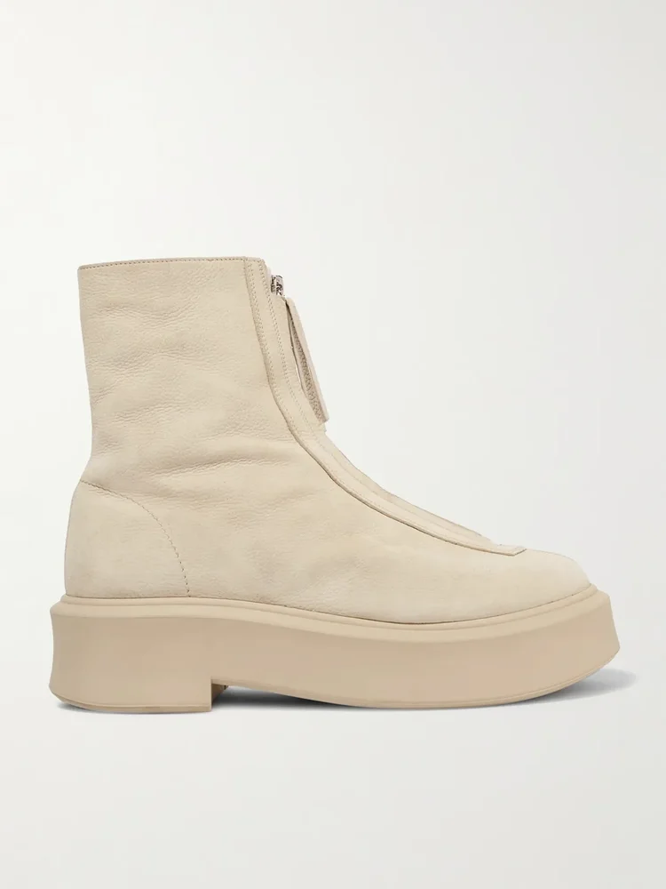 nobilis textured nubuck platform ankle boots