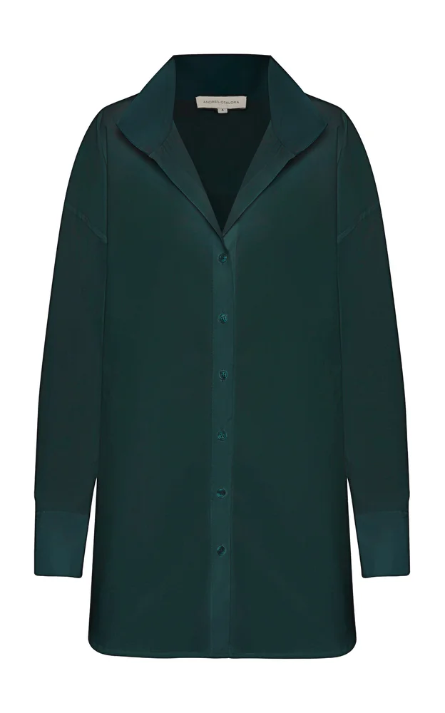 Un Tej Oversized Printed Cotton-Poplin Shirt