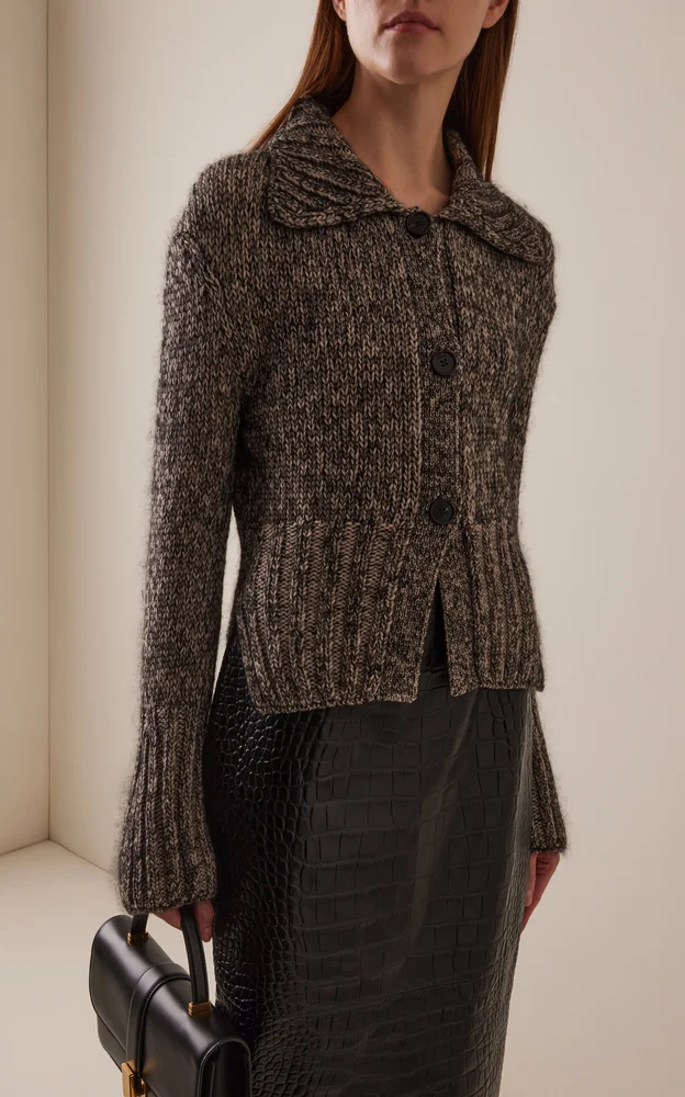 Takeo Marled Cashmere-Mohair-Silk Cardigan