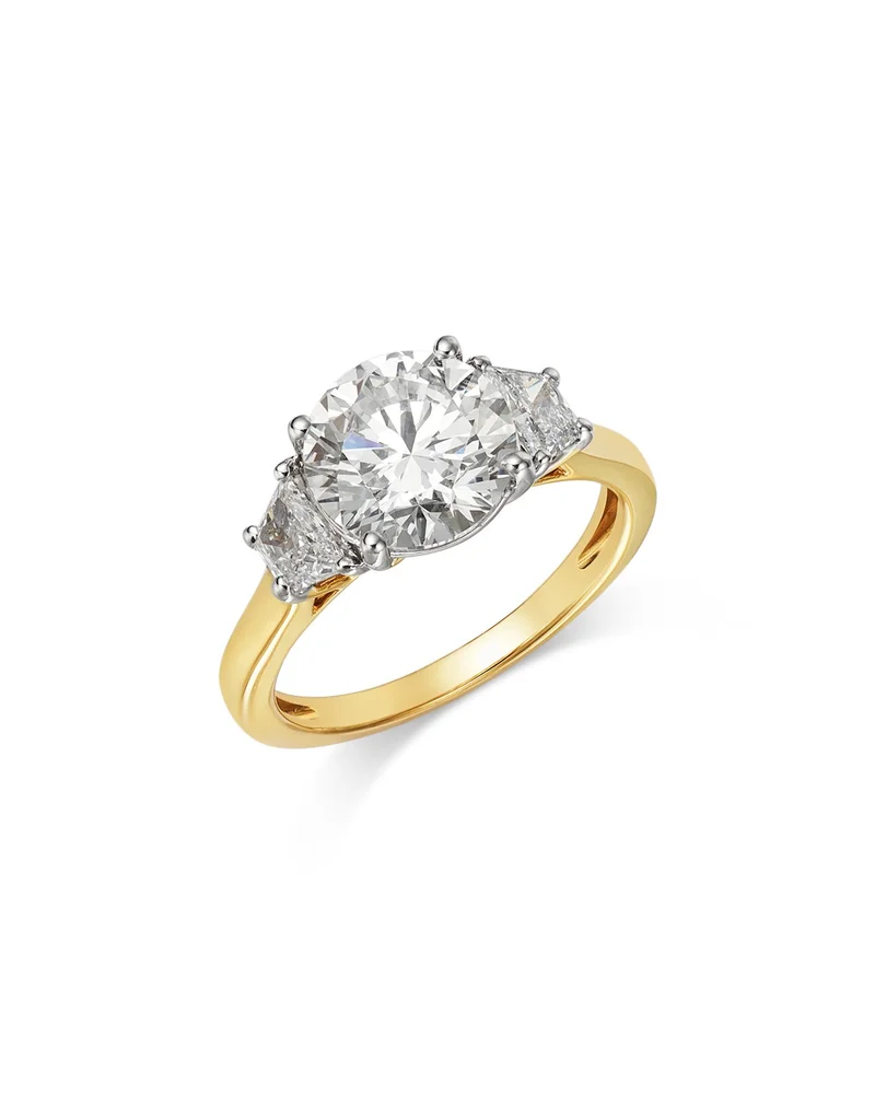 Luxe Collection Certified Lab Grown Diamond Solitaire Engagement Ring in 18K Yellow & White Gold, 3.0 tcw