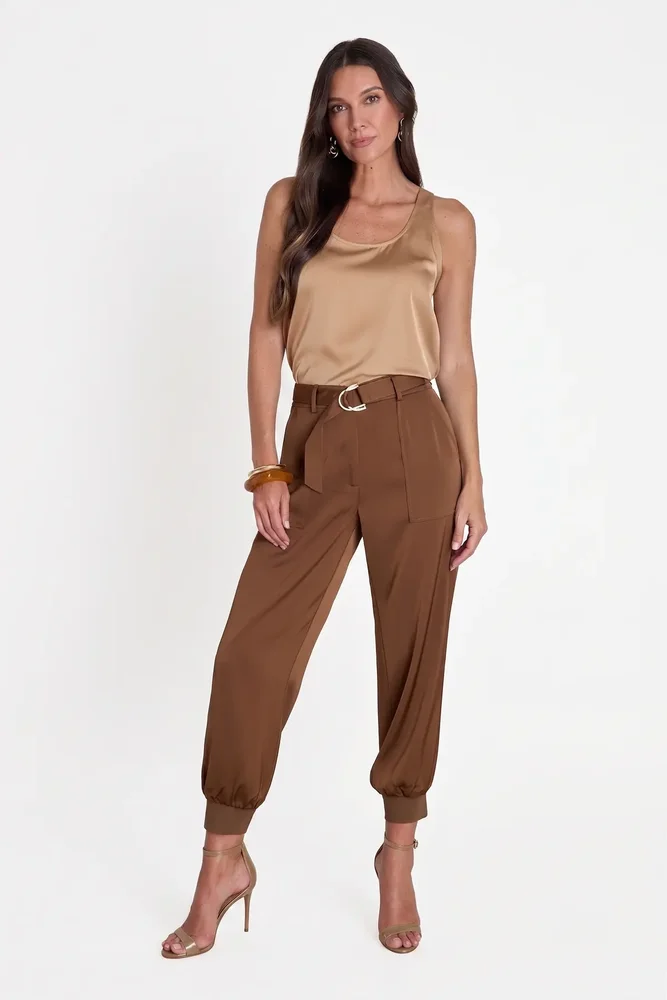 Adrienne Satin Cargo Pant