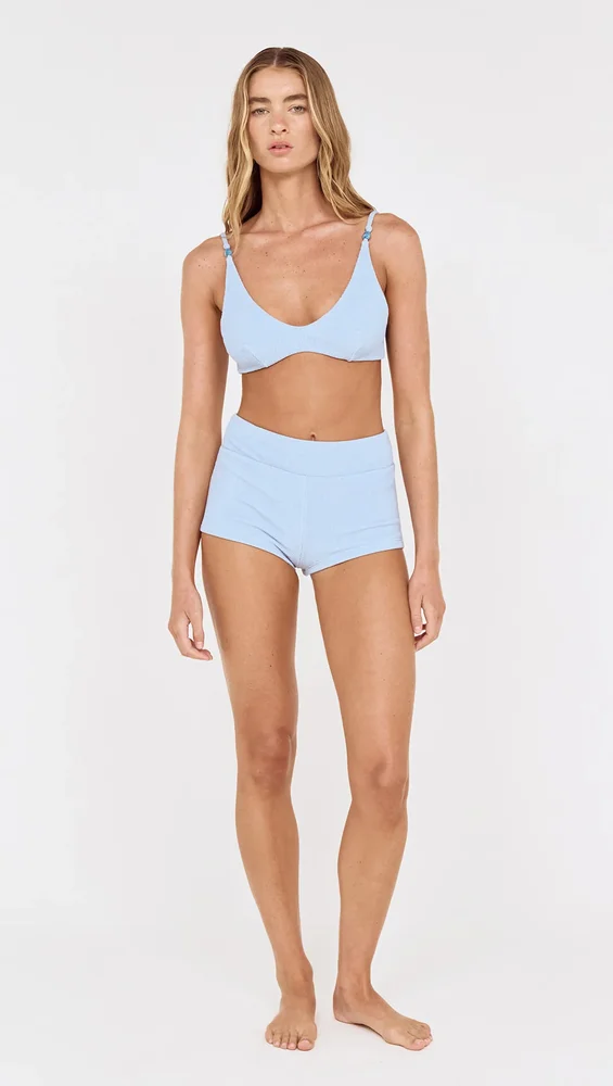 Textured Swim Shorts in Sky Blue