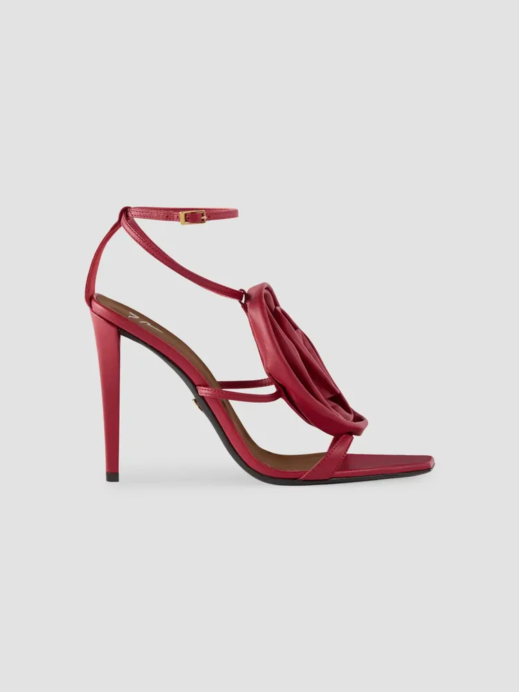 105MM Appliqué Leather Sandals