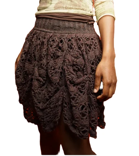 Brown Knitted Mini Skirt