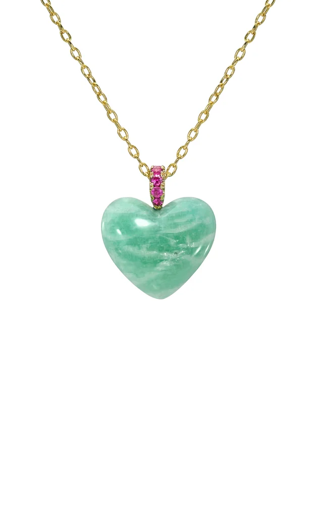14K Yellow Gold Amazonite Pendant