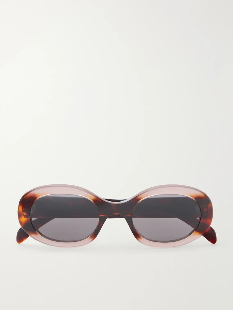 Triomphe oval-frame tortoiseshell acetate sunglasses