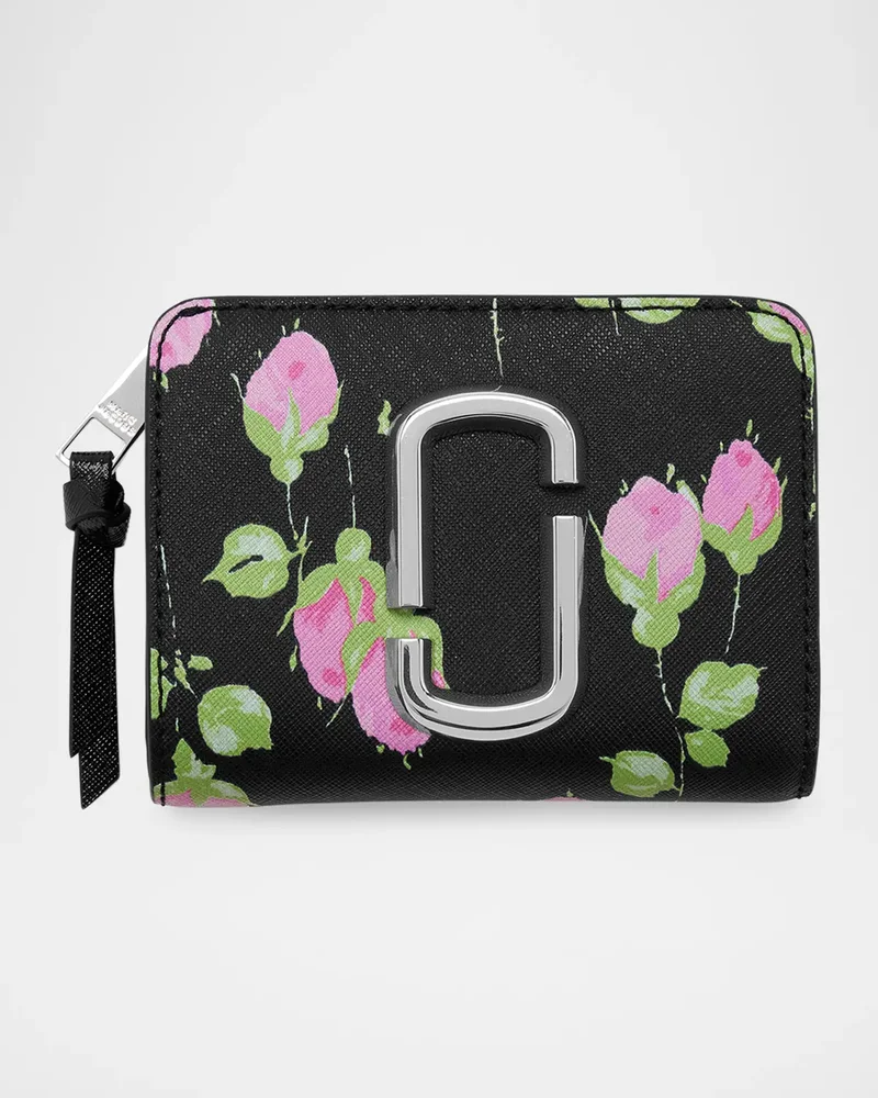 Snapshot Mini Compact Wallet in Vintage Floral Leather