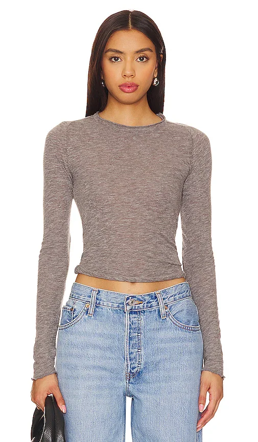 x We The Free Be My Baby Long Sleeve In Heather Grey Free People