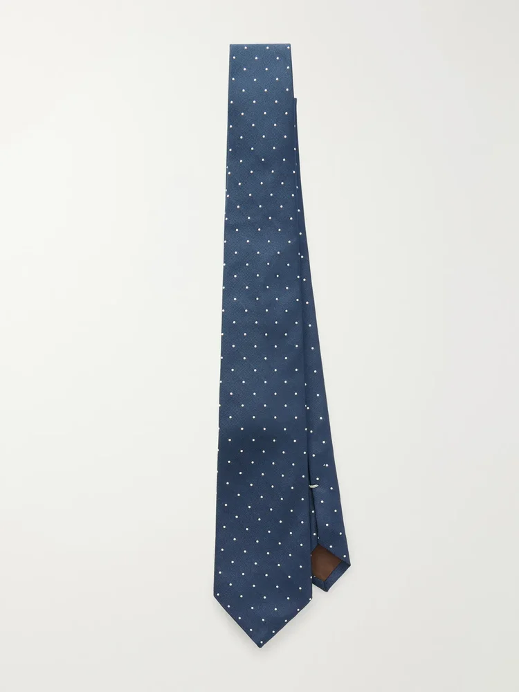 8cm Polka-Dot Silk-Twill Tie