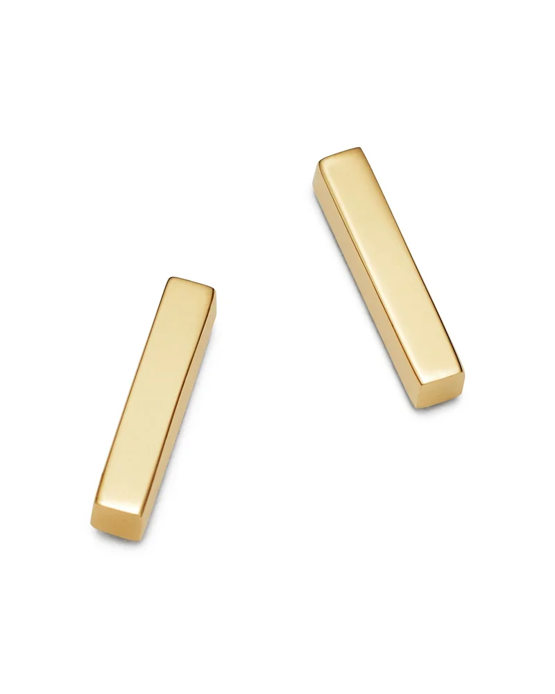 Bar Stud Earrings in 14K Yellow Gold