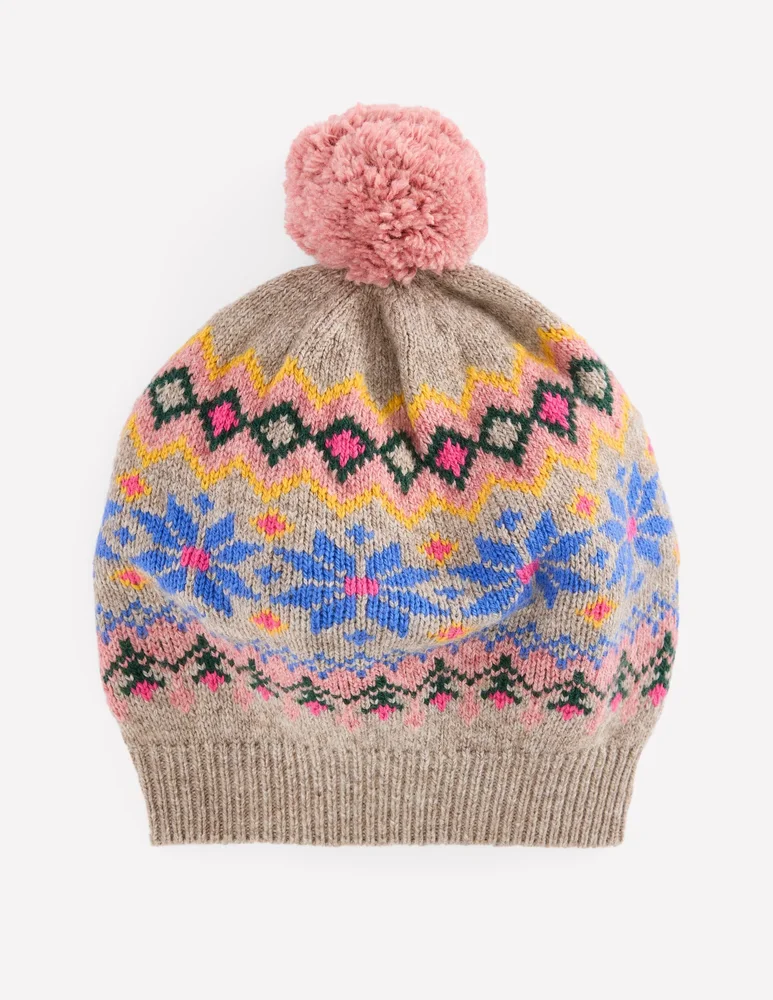 Fair Isle Beret-Mink Melange