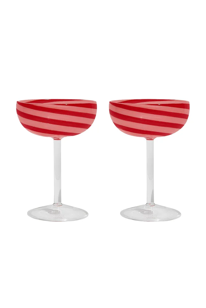 Swirl Coupe Glasses Set Of 2