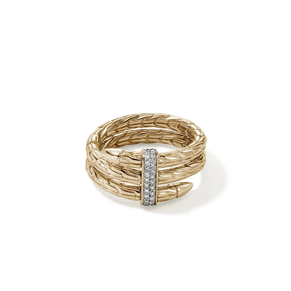 johnhardy.com Spear Ring, Gold, Diamonds, Wide|RGGX986812DI