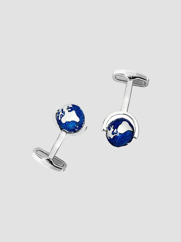 Stainless Steel Globe Cufflinks