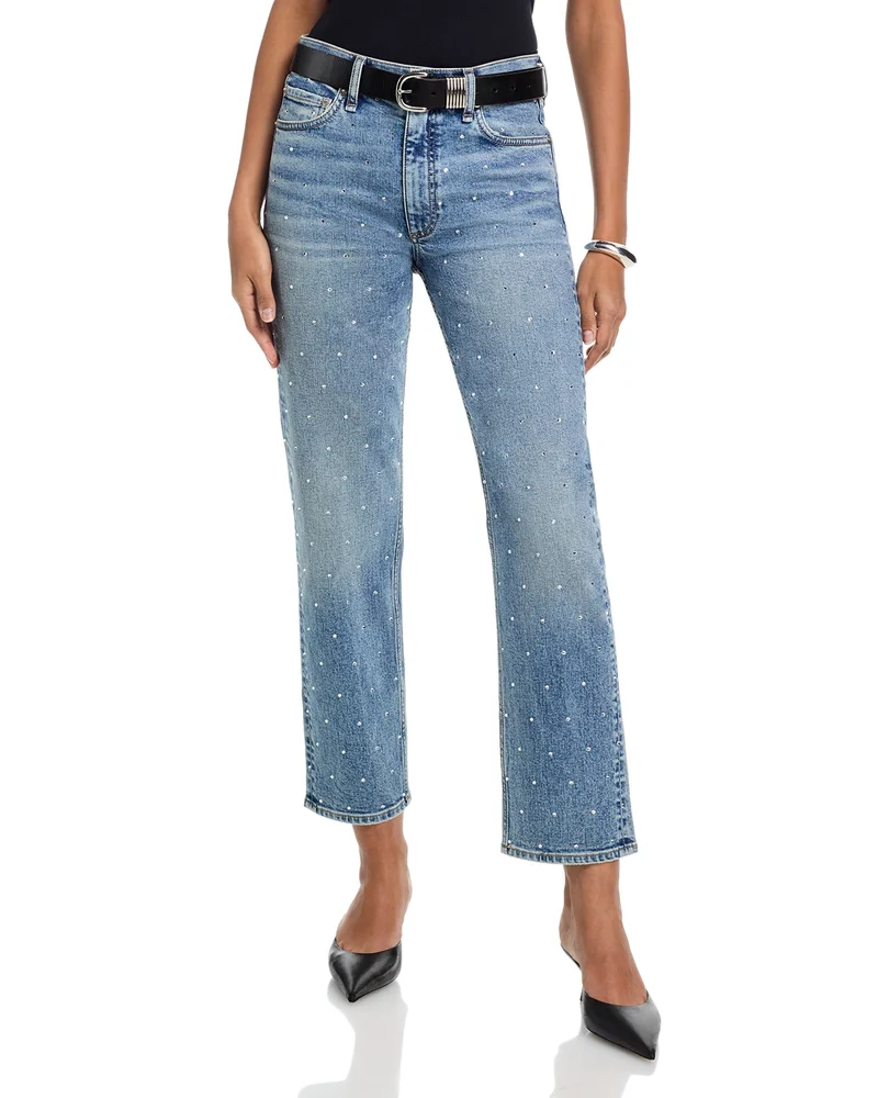 Harlow Mid Rise Ankle Straight Jeans in Orian Jewel