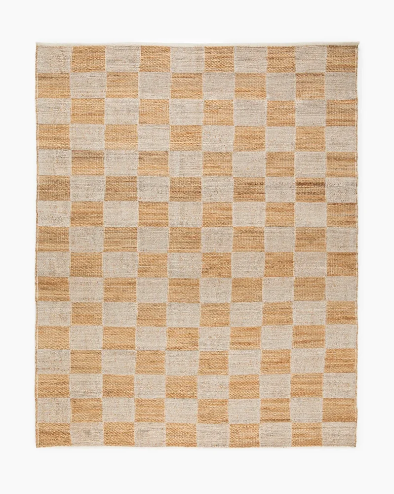 Wool & Jute Handwoven Checkered Rug
