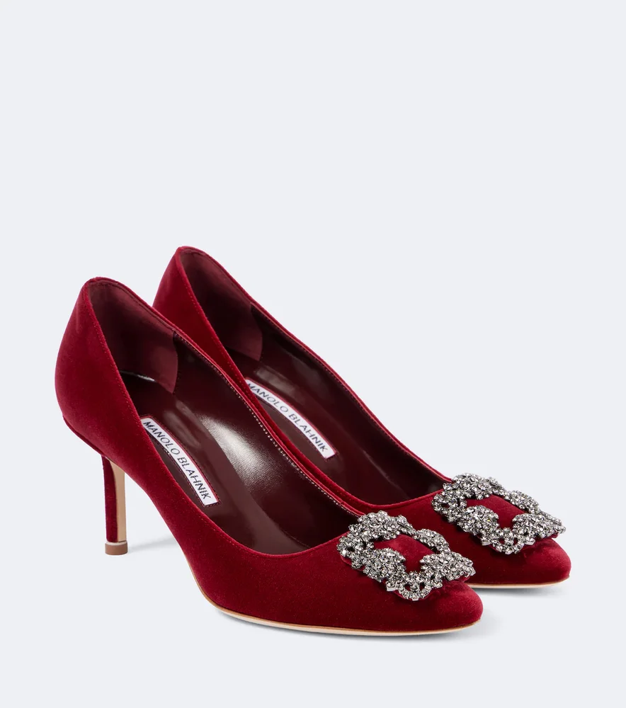 Hangisi 70 embellished velvet pumps