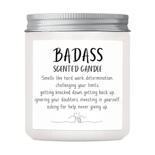 Congratulations Gifts for Women Men, Inspirational Gifts for Women or Men, Friends Coworkers, Birthday Gifts for her Boss Lady, New Job, Promotion Gifts for Women Men, 10oz Badass Scented Candle