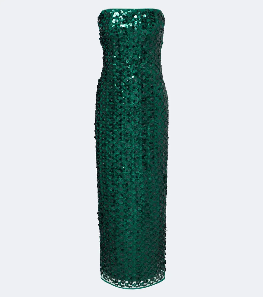 Sequined strapless cocktail dress
