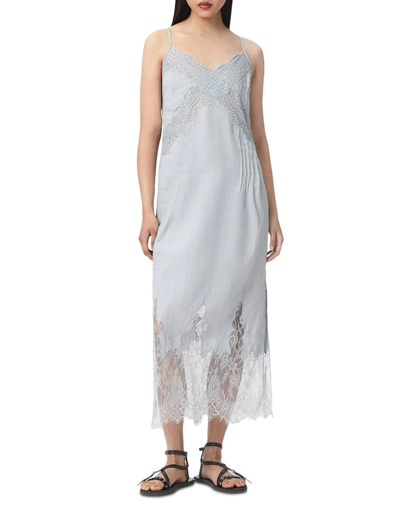Samia Lace Trim Midi Slip Dress