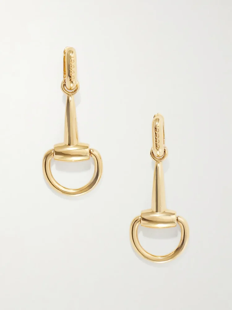 Horsebit gold-tone earrings