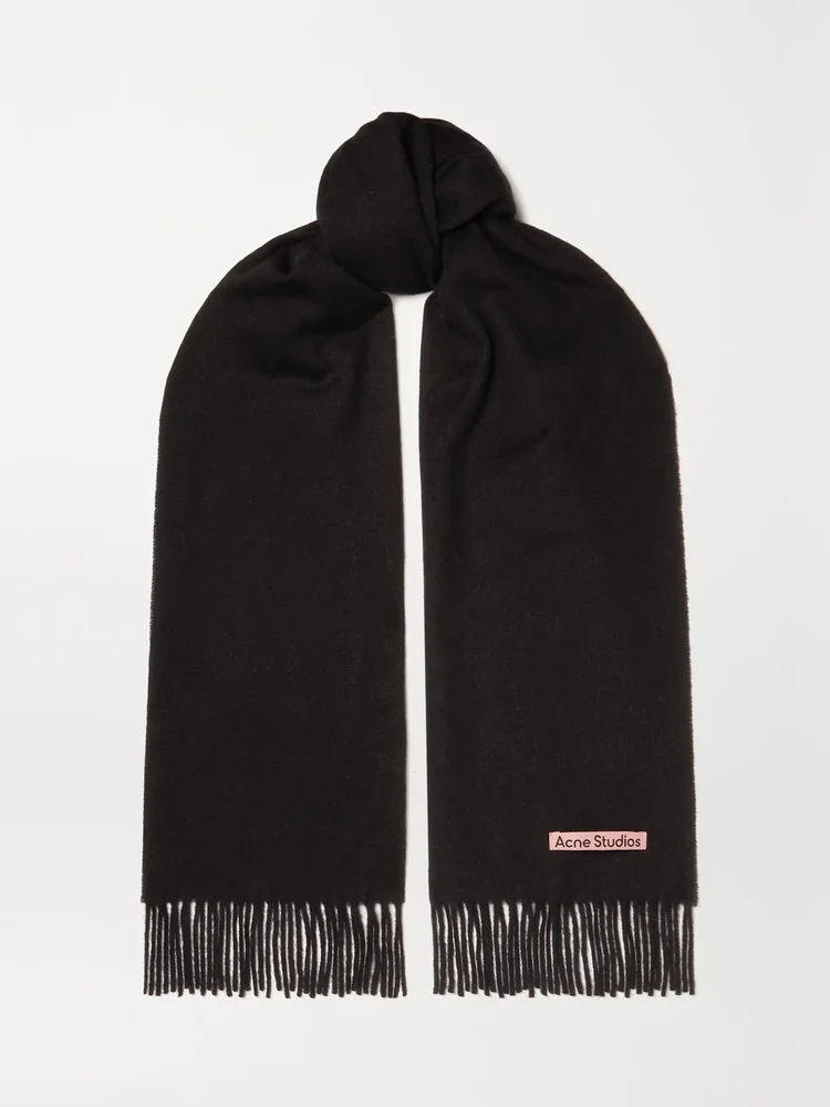 Canada Narrow Fringed Wool Scarf