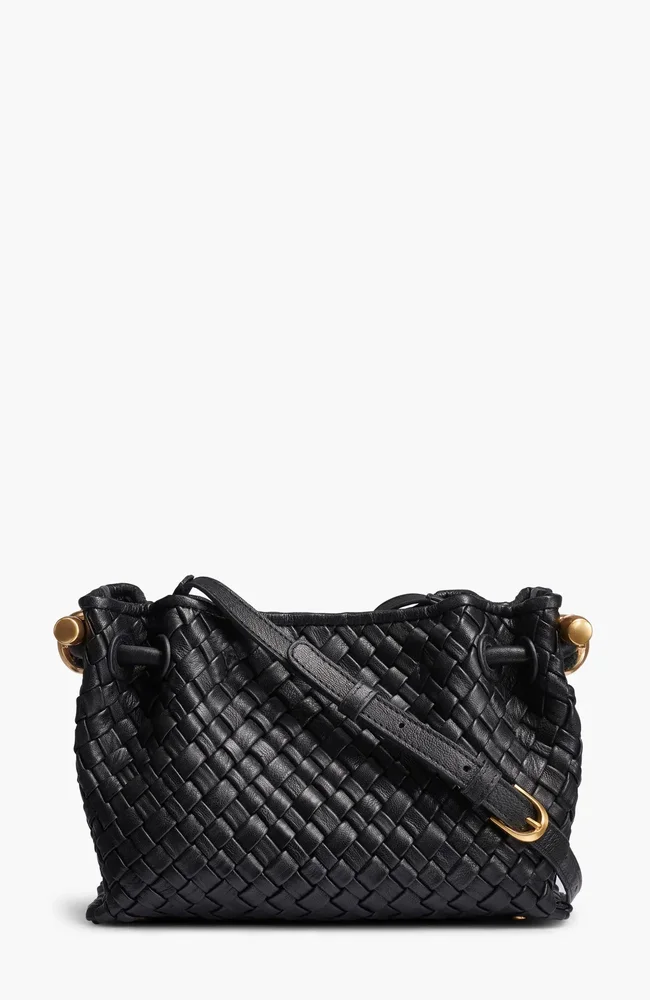 Cashmere Woven Leather Crossbody Bag