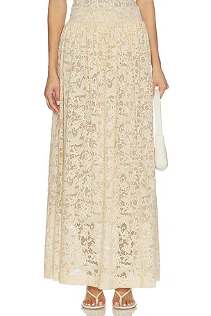 Zimmermann Lace Gathered Maxi Skirt