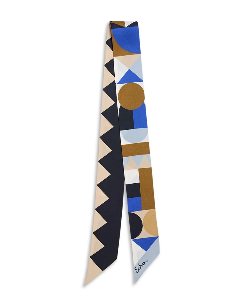 Modernist Geo Silk Ribbon Scarf