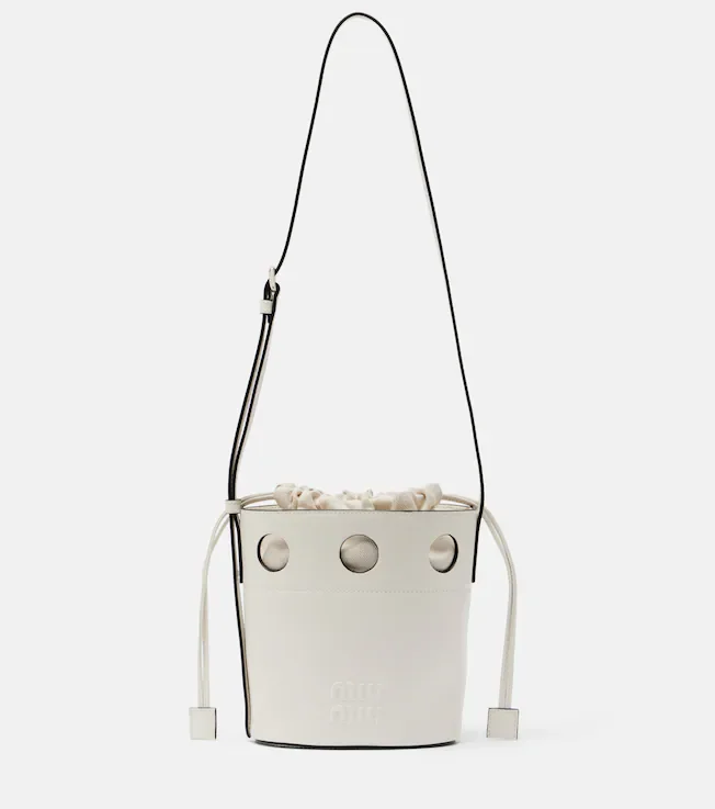 Leather bucket bag