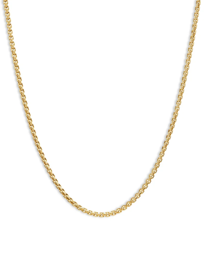 Box Chain Necklace in 18K Yellow Gold, 1mm