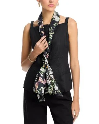 FINNA SILK SCARF - BLACK