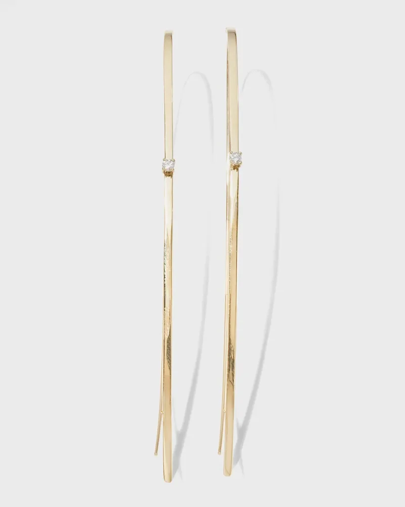 Narrow Flat Diamond Hoop Earrings