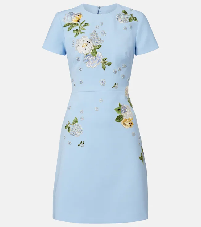 Floral embroidered minidress