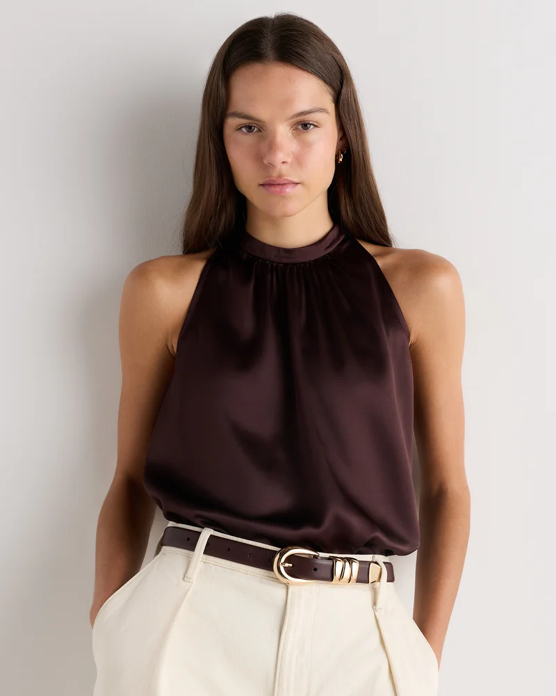 100% Washable Silk Halter Top
