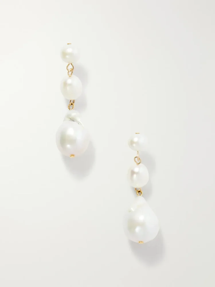 Amari gold-tone pearl earrings