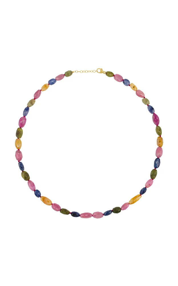 14K Yellow Gold Sapphire Necklace