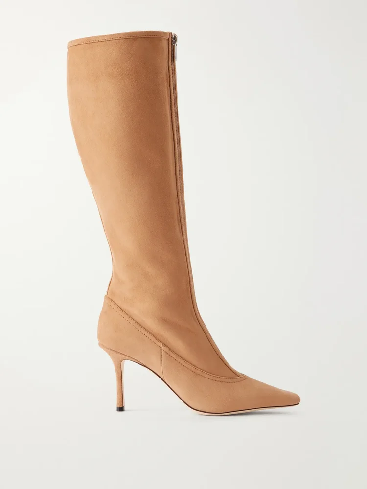 Jozi 85 paneled suede knee-high boots