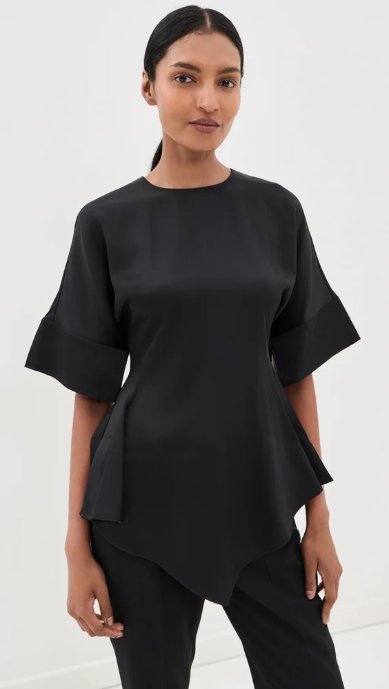 Ruffled Satin Top